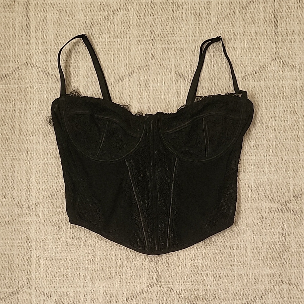 Ryan Destiny Black Lace Bustier Top